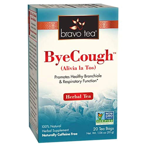 Bravo Tea Bye Cough Herbal Tea, Caffeine Free, 20 Tea Bags
