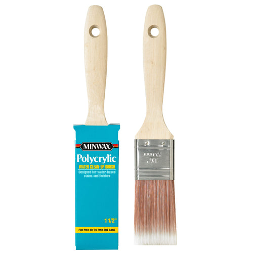 Minwax Polycrylic Wood Stain Brush, 1.5 Inch, White