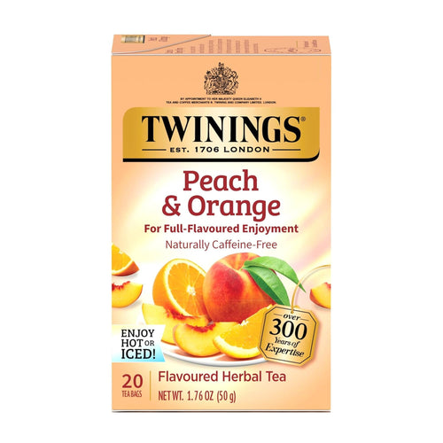 Twinings Peach & Orange Herbal Tea, 20 Count