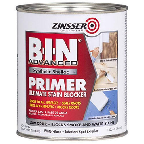Zinsser B-I-N Advanced Synthetic Shellac Primer, White, 1 qt