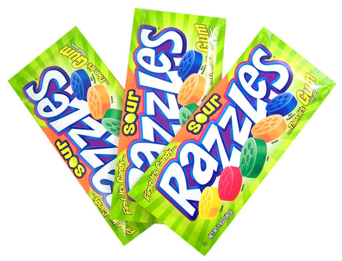 Razzles Sour Fruit Candy, 1.4 oz (Pack of 3)