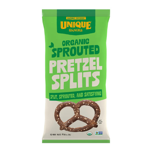 Unique Snacks Sprouted Splits Pretzels, Unsalted, 8 oz (Pack of 12)