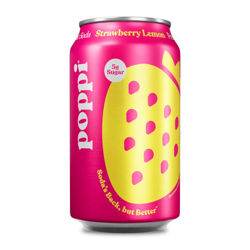 Poppi Sparkling Prebiotic Soda, Strawberry Lemon, 12 fl oz