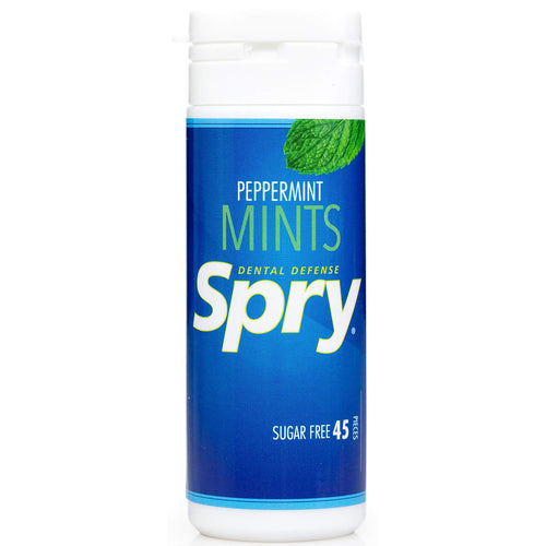 Spry Xylitol Breath Mints, Sugar Free, Peppermint, 45 Count