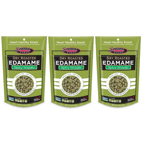 Seapoint Farms Dry Roasted Edamame, Wasabi, 3.5 oz (Pack of 3)
