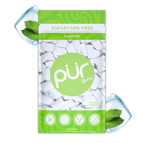 PUR Xylitol Gum, Coolmint, 55 Count
