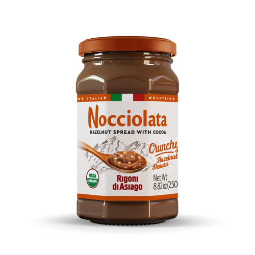 Rigoni di Asiago Organic Nocciolata Crunchy Hazelnut Cocoa Spread, 8.82 oz