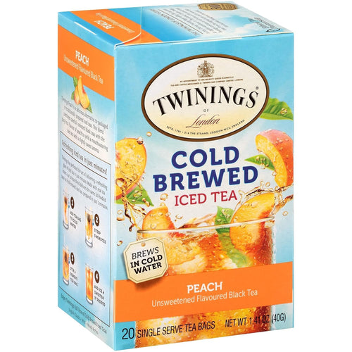 Twinings Peach Cold Brewed Iced Tea, 20 Count (Pack of 2)