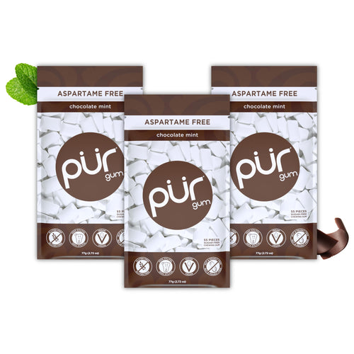 PUR Chocolate Mint Xylitol Gum, 165 Count (3 x 55)