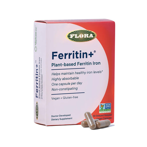 FloraHealth Ferritin+ Iron, 30 Veg Caps