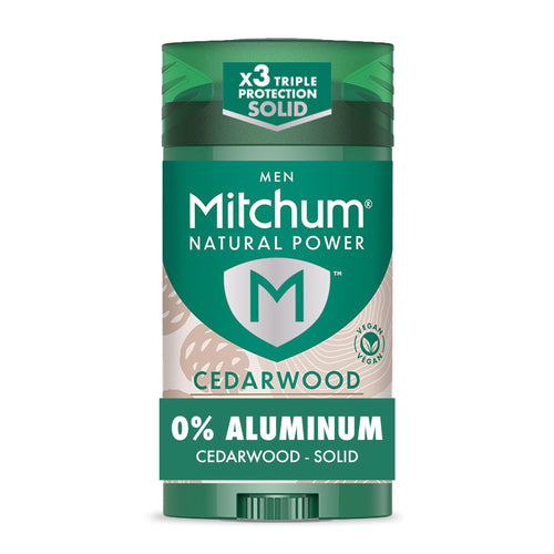 Mitchum Men's Natural Power Deodorant Solid, Cedarwood, 2.7 oz