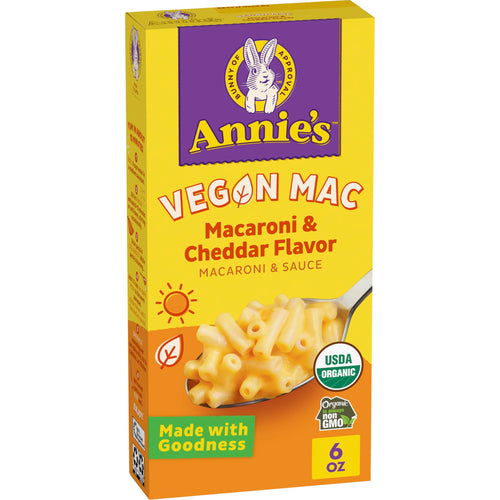 Annie's Vegan Mac and Cheddar Flavor Organic Pasta and Sauce, 6 oz