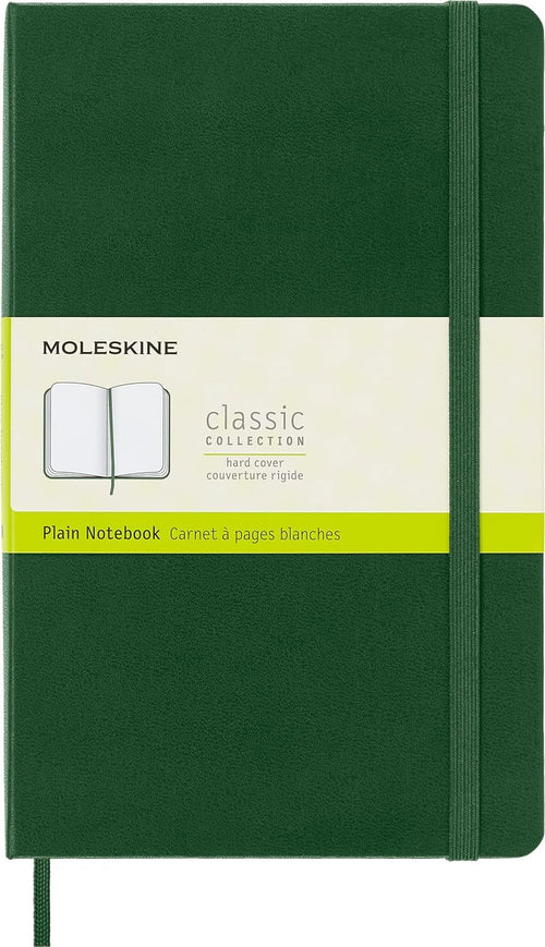 Moleskine Notebook, Large, Plain, Myrtle Green, Hard Cover (5 x 8.25 in)