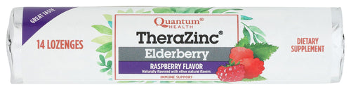 Quantum Health TheraZinc Zinc Lozenges, Elderberry Raspberry, 14 Count