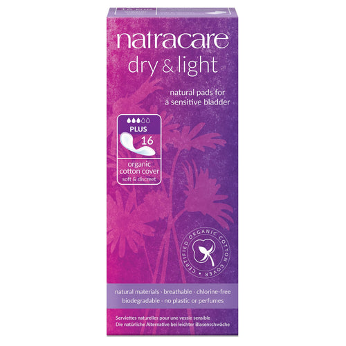 Natracare Dry & Light Plus Pads for Light Urinary Incontinence, 16 Count