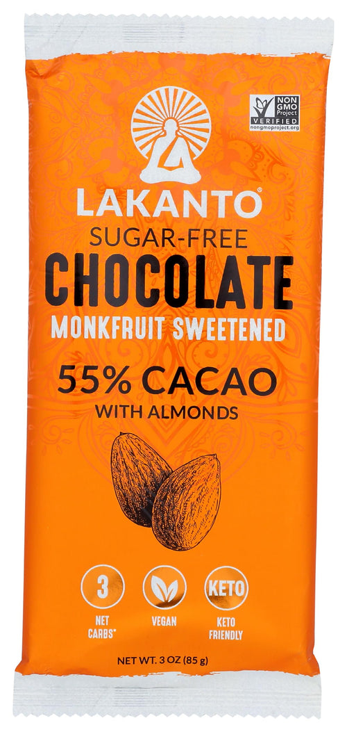 Lakanto Sugar-Free Chocolate Bar, Chocolate with Almond