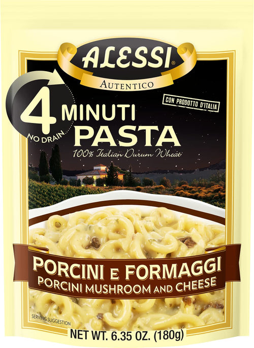 Alessi 4 Minute Pasta, Porcini Mushroom & Cheese, 6.35 oz