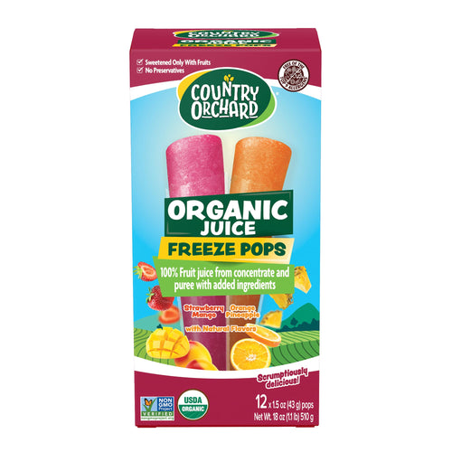 Kisko Freezies Country Orchard Organic Freeze Pops, Strawberry