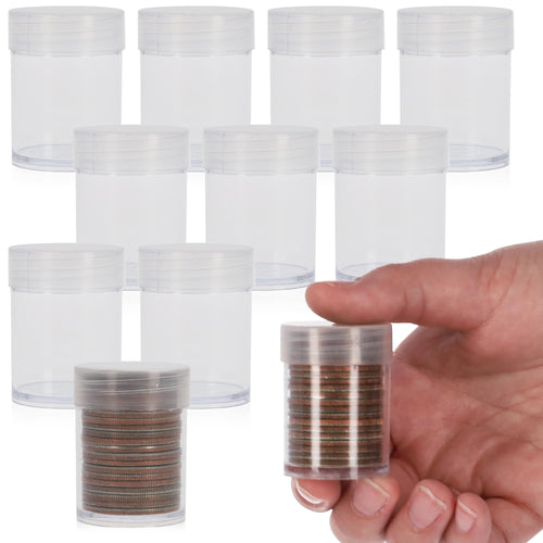 BCW Half Dollar Coin Tubes for Kennedy Half Dollars, Airtight (Pack of 10)