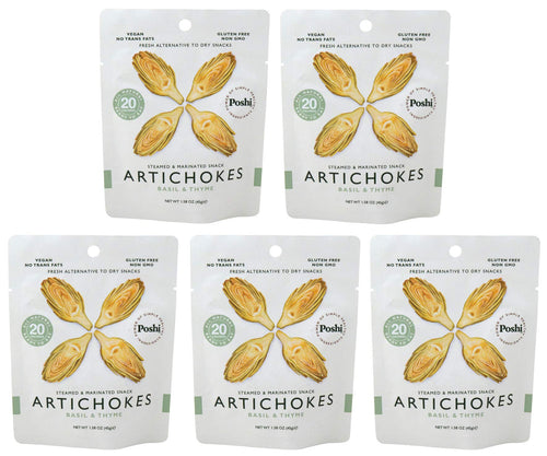 Poshi Marinated Artichokes Snack, 1.34 oz (Pack of 5)