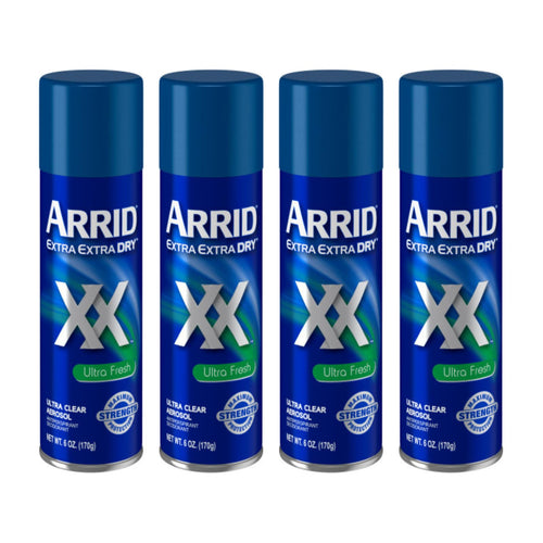 Arrid XX Ultra Clear Anti-Perspirant Deodorant Spray, Ultra Fresh, 6 oz (Pack of 4)