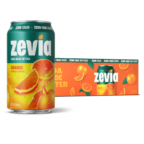 Zevia Zero Sugar Orange Soda, 12 oz Cans (Pack of 12)