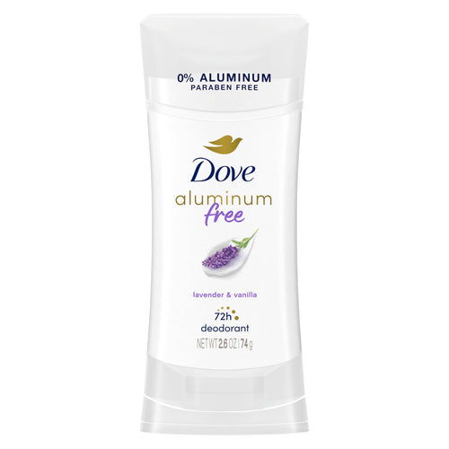 Dove 0% Aluminum Deodorant Stick, Lavender and Vanilla, 2.6 oz