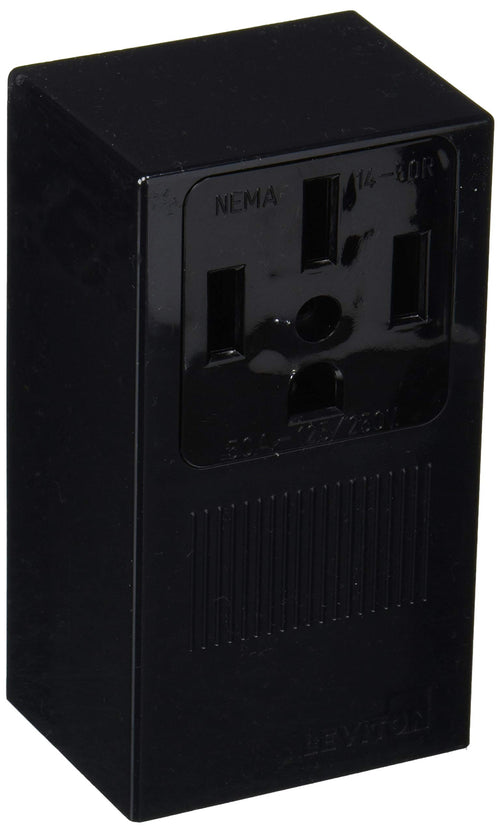 Leviton 55050 50 Amp NEMA 14-50R Surface Mounting Receptacle, Black