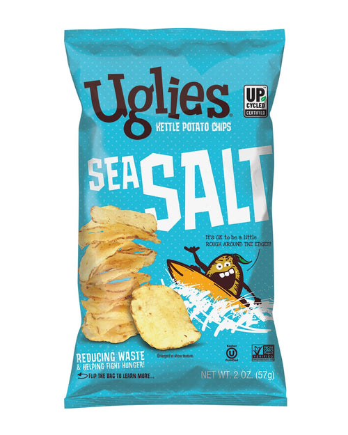 Uglies Kettle-Cooked Sea Salt Potato Chips, 2 oz Bags (Pack of 12)