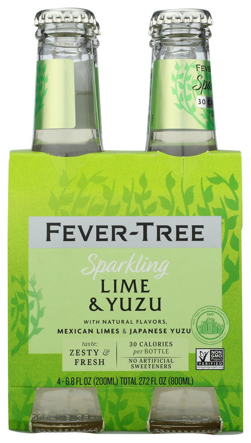 Fever-Tree Sparkling Lime and Yuzu Mixer, 6.8 fl oz (Pack of 4)