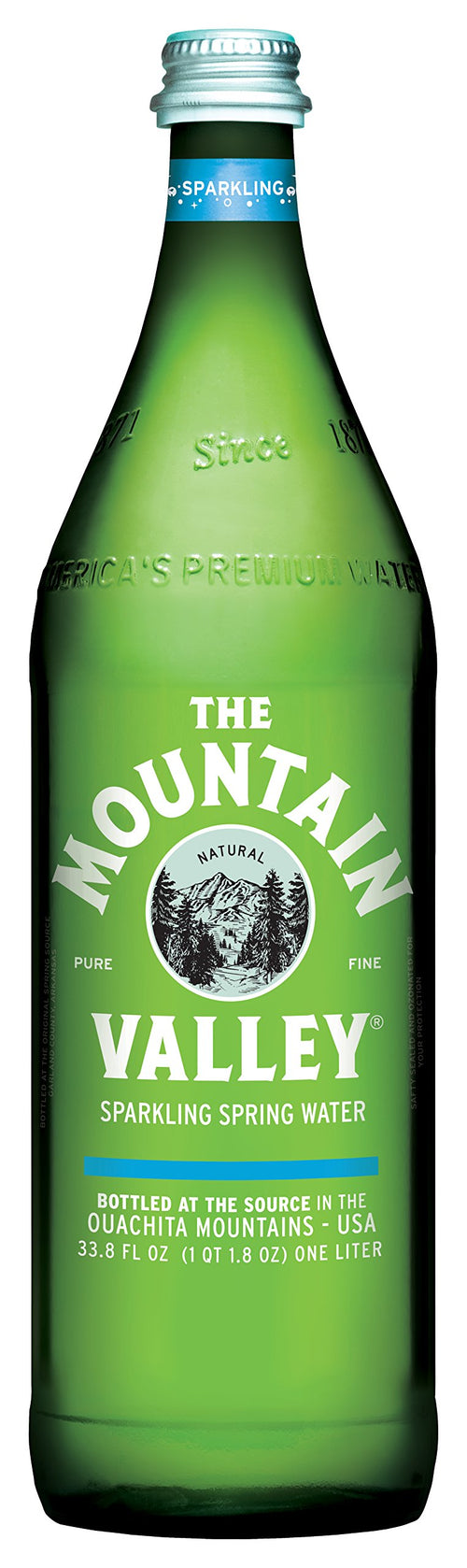 The Mountain Valley Sparkling Spring Water, 1 L (Pack of 12)