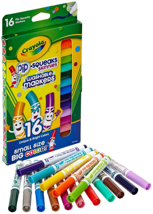 Crayola Washable Pip-Squeaks Skinnies Markers, 16 Count