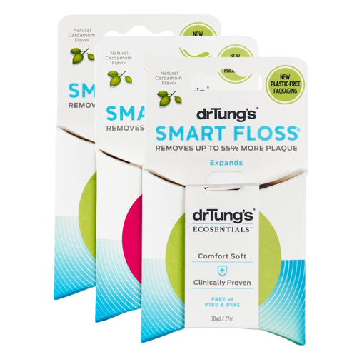 DrTung's Smart Floss, Expanding Waxed Dental Floss (Pack of 3)