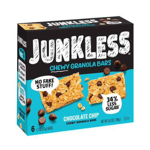 Simply Eight Junkless Granola Bars, Real Chocolate Chip Chewy, 6.6 oz