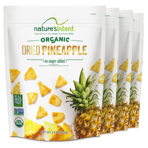 Nature's Intent Organic Dried Pineapple, 3.5 oz (Pack of 4)