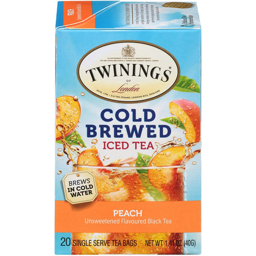 Twinings Cold Brewed Iced Tea Bags, Peach, 20 Count