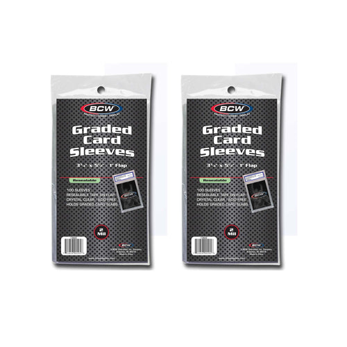 BCW Resealable Graded Card Sleeves, 3 3/4 x 5 1/2 in, 200 Count
