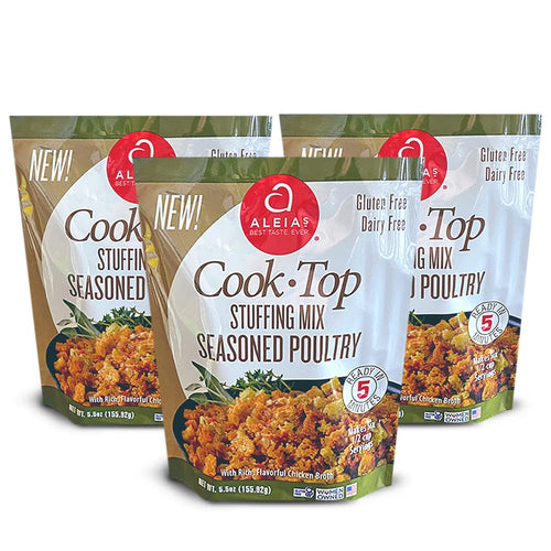 Aleia's Gluten-Free Cook Top Stuffing Mix, Seasoned Poultry, 5.5 oz (Pack of 3)