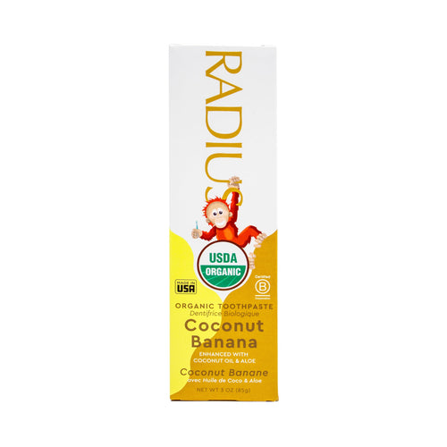 Radius USDA Organic Kids Toothpaste, Coconut Banana, 3 oz