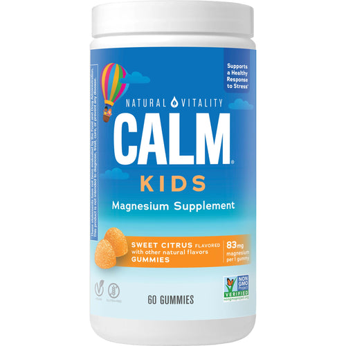 Natural Vitality Calm Kids Magnesium Gummies, Sweet Citrus, 60 Count