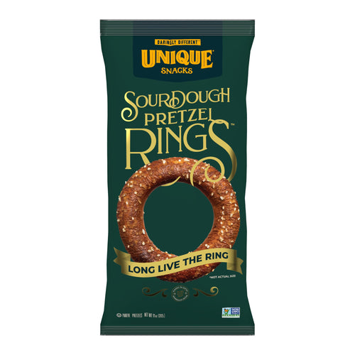 Unique Snacks Sourdough Craft Beer Ring Pretzels, 11 oz (Pack of 6)