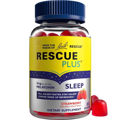 Bach Rescue Plus Melatonin Sleep Gummies, Strawberry, 60 Count