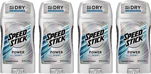 Speed Stick Power Antiperspirant Deodorant, Unscented, 3 oz (Pack of 4)