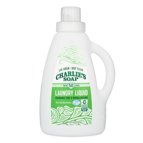 Charlie's Soap Fragrance Free Laundry Liquid, 50 Loads