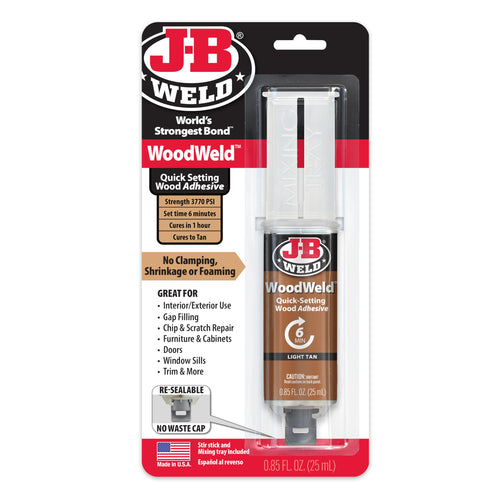 J-B Weld WoodWeld Epoxy Syringe, Light Tan, 0.85 fl oz