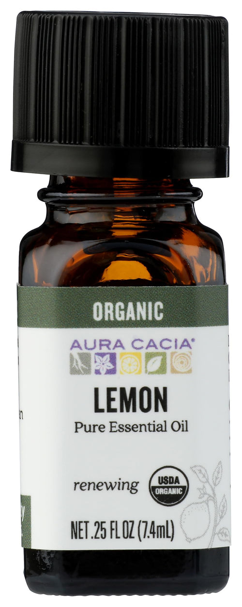 Aura Cacia Organic Lemon Essential Oil, 0.25 fl oz