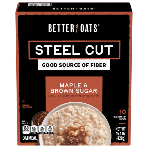 Better Oats Steel Cut Maple and Brown Sugar Oatmeal, 15.1 oz