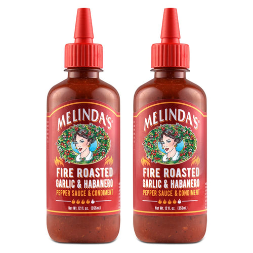 Melinda's Fire Roasted Garlic & Habanero Sauce, 12 oz (Pack of 2)