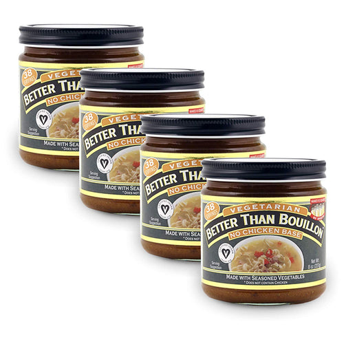 Better Than Bouillon Vegetarian No Chicken Base, 8 oz Jar (Pack of 4)