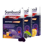 Sambucol Black Elderberry Throat Lozenges, Honey, 60 Count (Pack of 3)
